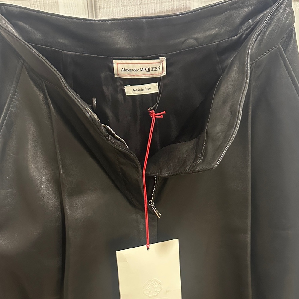 Alexander McQueen black leather pants